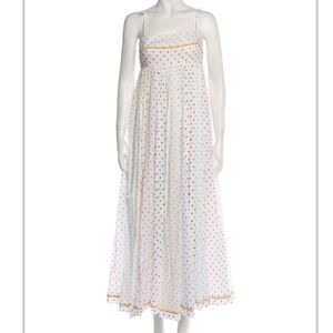 Zimmermann Elegant White Polka Dot Maxi Dress